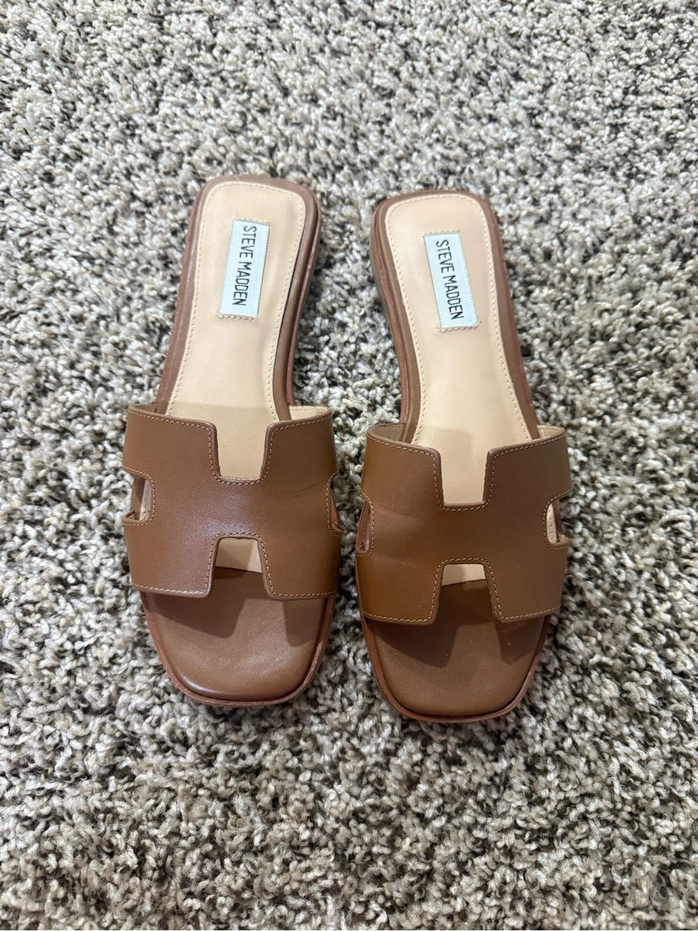 Steve Madden Hadyn Cognac Leather Sandals